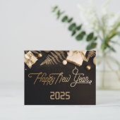 2025ハッピーニューイヤー黒カスタム金ゴールド事業 シーズンポストカード (スタンド正面)