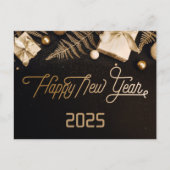 2025ハッピーニューイヤー黒カスタム金ゴールド事業 シーズンポストカード (正面)