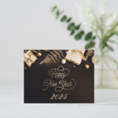 2025ハッピーニューイヤー黒カスタム金ゴールド事業 シーズンポストカード (スタンド正面)