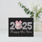 2025ハッピーニューイヤーDiscoボールピンクボウ シーズンポストカード (スタンド正面)