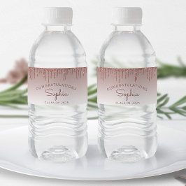 2025バラ金ゴールドグリッタードリップ卒業パーティー ペットボトルラベル