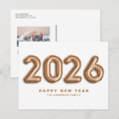 2025バラ金ゴールドマイラーバルーン新年おめでとう シーズンポストカード (正面/裏面)