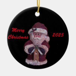 2025バードハウスサンタメリークリスマス セラミックオーナメント