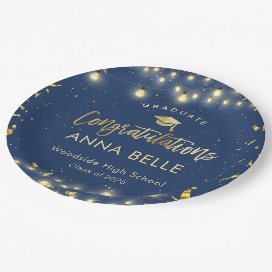 2025パーソナライズされたシッカスタムクの卒業クラス ペーパープレート (アングル)
