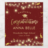 2025パーソナライズされたシッカスタムクの卒業クラス ワインラベル (シングルラベル)