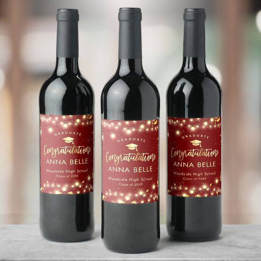 2025パーソナライズされたシッカスタムクの卒業クラス ワインラベル