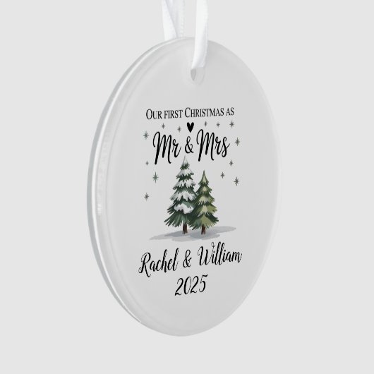 2025パーソナライズされた年の初めてのクリスマス オーナメント (正面)