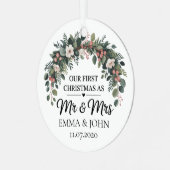 2025パーソナライズされた年の初めてのクリスマス メタルオーナメント (正面左)