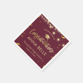 2025パーソナライズされた年カスタムの卒業クラス赤 スタンダードカクテルナプキン (角)