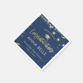 2025パーソナライズされた年カスタム海軍の卒業クラス スタンダードカクテルナプキン (角)