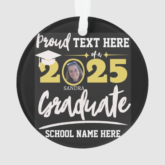 2025パーソナライズされた年誇りを持ったの卒業生クラス オーナメント (裏面)