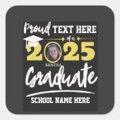 2025パーソナライズされた年誇りを持ったの卒業生クラス スクエアシール (正面)