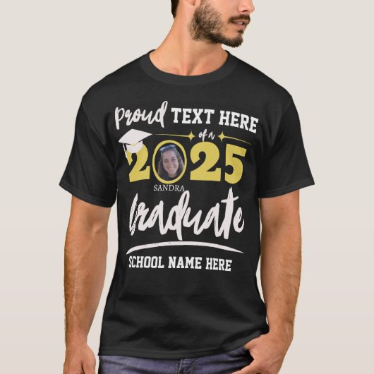 2025パーソナライズされた年誇りを持ったの卒業生クラス Tシャツ (正面)