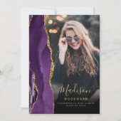 2025パープルアゲート写真卒業発表 招待状 (正面)