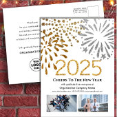 2025ビジネスフォトフェスティバルFireworks金ゴールドグリッター シーズンポストカード