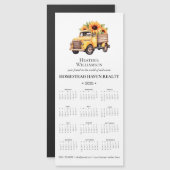 2025ビジネス磁気カレンダー – ひまわりトラック (正面/裏面)