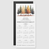 2025ビジネス磁気カレンダー – 森/白 (正面/裏面)