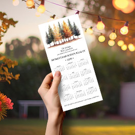 2025ビジネス磁気カレンダー – 森/白