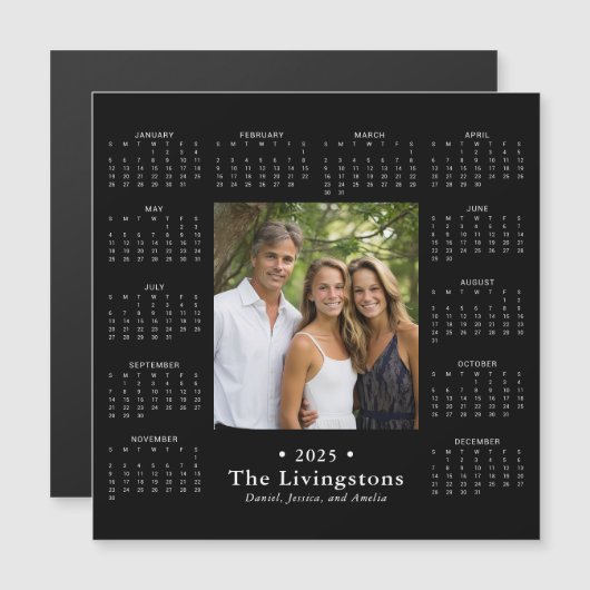 2025ファミリーエレガントフォトカレンダー磁石 (正面/裏面)