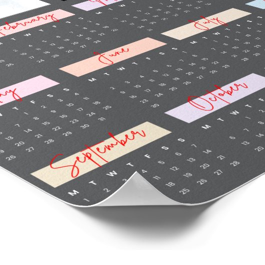 2025ファミリーモダン4フォトコラージュカスタム ポスター (角)