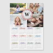 2025ファミリーモダン4フォトコラージュカスタム マグネット招待状 (正面)