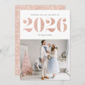 2025フェイクバラ金ゴールドモダングリッター新年 シーズンカード (正面/裏面)