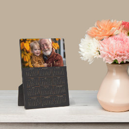 2025フォトカレンダーとスタンド通年ブラック フォトプラーク