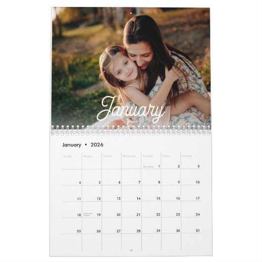 2025フォトカレンダーカスタムタイトルと13枚の写真 カレンダー (1月 2026)
