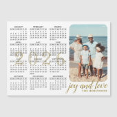 2025フォトカレンダー磁石モダン白黒金ゴールド (正面)