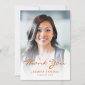 2025フォトクラシックーモダン焼オレンジ白 サンキューカード (正面)