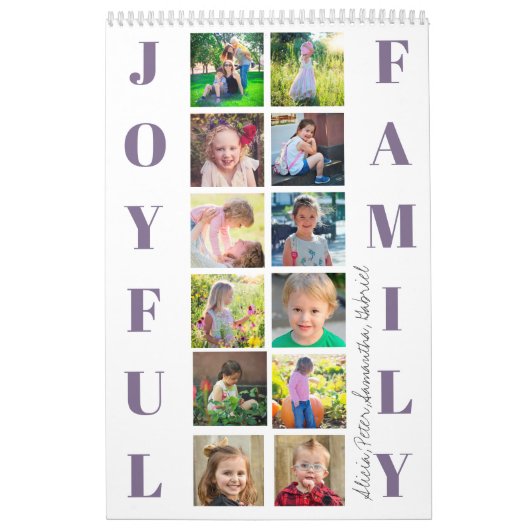 2025フォトコラージュ家族シンプルの家族は自分で作成 カレンダー (カバー)