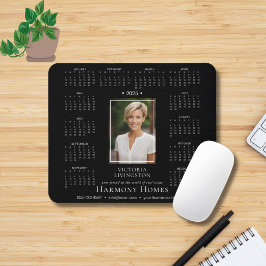 2025フォトビエレガントジネスカレンダーマウスパッドBlk マウスパッド