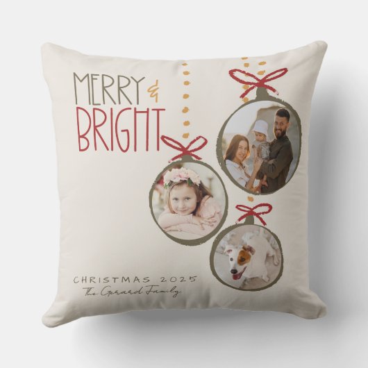 2025フォトファミリークリスマスカードクリスマスパーティー クッション (裏面)