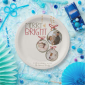 2025フォトファミリークリスマスカードクリスマスパーティー ペーパープレート (パーティー)