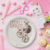 2025フォトファミリークリスマスカードクリスマスパーティー ペーパープレート (パーティー)