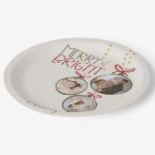 2025フォトファミリークリスマスカードクリスマスパーティー ペーパープレート (アングル)