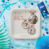 2025フォトファミリークリスマスカードクリスマスパーティー ペーパープレート (パーティー)