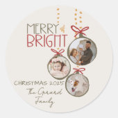 2025フォトファミリークリスマスカードクリスマスパーティー ラウンドシール (正面)