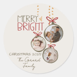 2025フォトファミリークリスマスカードクリスマスパーティー ラウンドシール