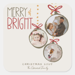 2025フォトファミリークリスマスカード スクエアシール