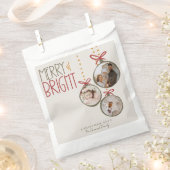 2025フォトファミリークリスマスクリスマスパーティーカード フェイバーバッグ (クリップ留めされた状態)