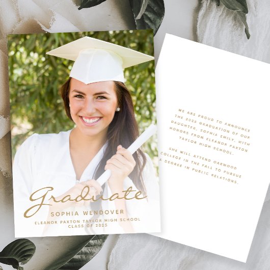 2025フォトホワイト金ゴールドスクリプトグラード発表 招待状