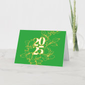 2025フローラデザイングリーン折り畳みフォイルカード 箔シーズンカード (正面)