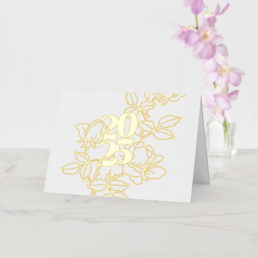 2025フローラデザイン折り畳みフォイルカード 箔シーズンカード (蘭)