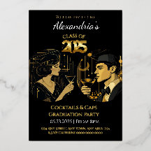 2025ブラック金ゴールドカクテル&キャップ卒業パーティー
