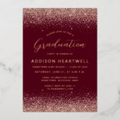 2025ブルゴーニュバラ金ゴールドグリッター卒業パーティー 箔招待状 (正面)