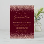 2025ブルゴーニュバラ金ゴールドグリッター卒業パーティー 箔招待状 (立ち正面)