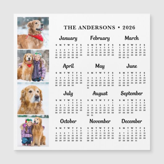 2025ペットパーソナライズされたドッグ家族写真カレンダー (正面)