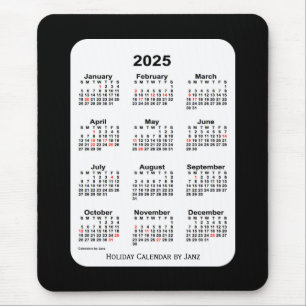 2025ホリデーツートーンブラックカレンダーバイジャンツ マウスパッド