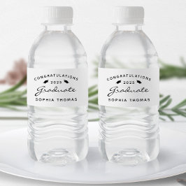 2025ホワイトブラックスクリプトキャップ卒業 ペットボトルラベル